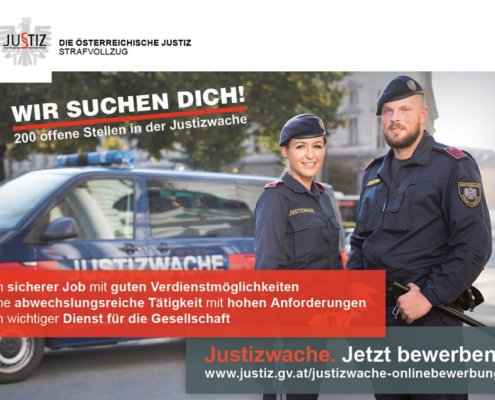Wir suchen dich! Österreichische Justiz Werbung