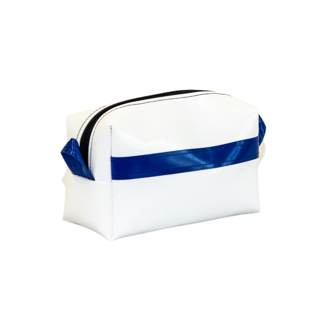 Kulturtasche Detlev – Weiß/Dunkelblau