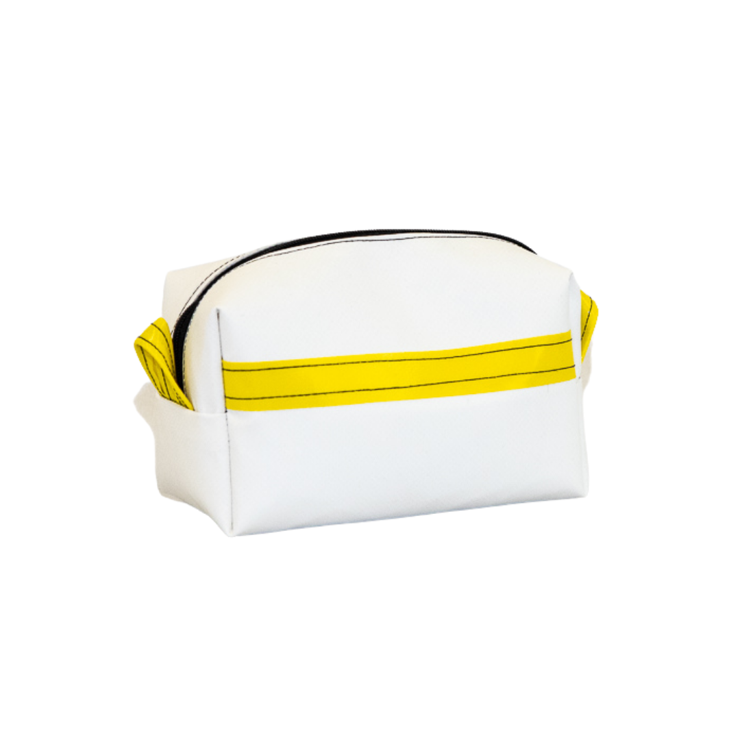 Kulturtasche Detlev – Weiß/Gelb