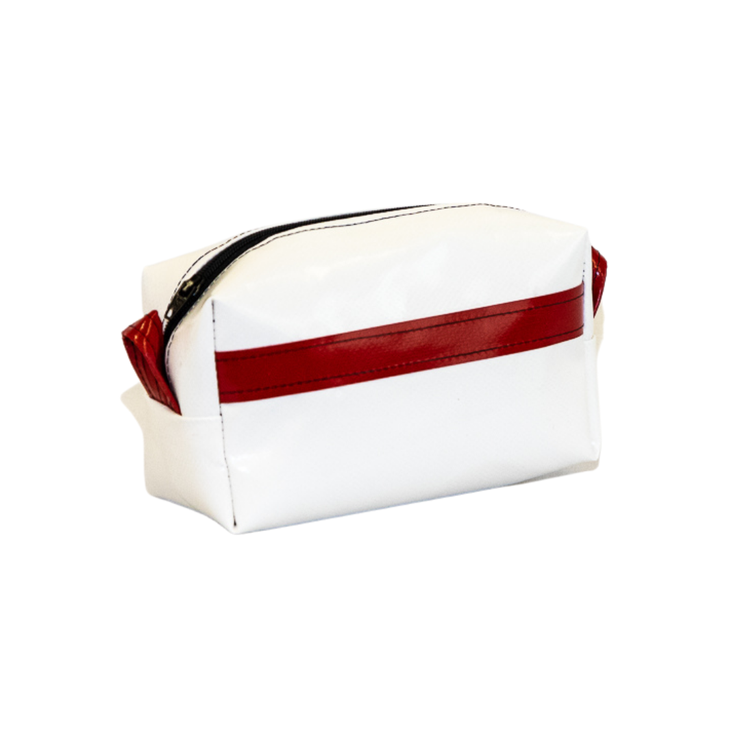 Kulturtasche Detlev – Weiß/Rot