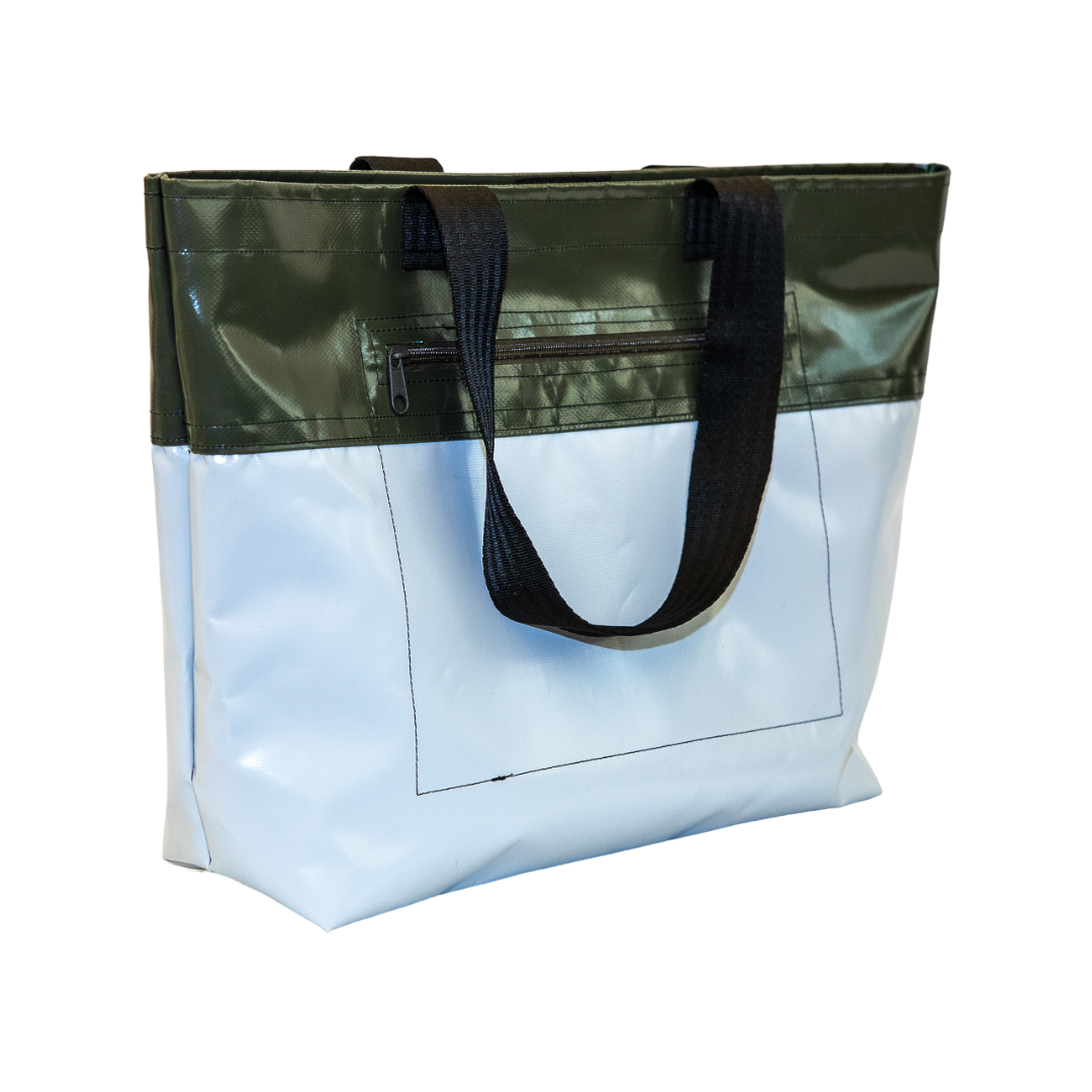 Shopper Josephine – Oliv/Weiß