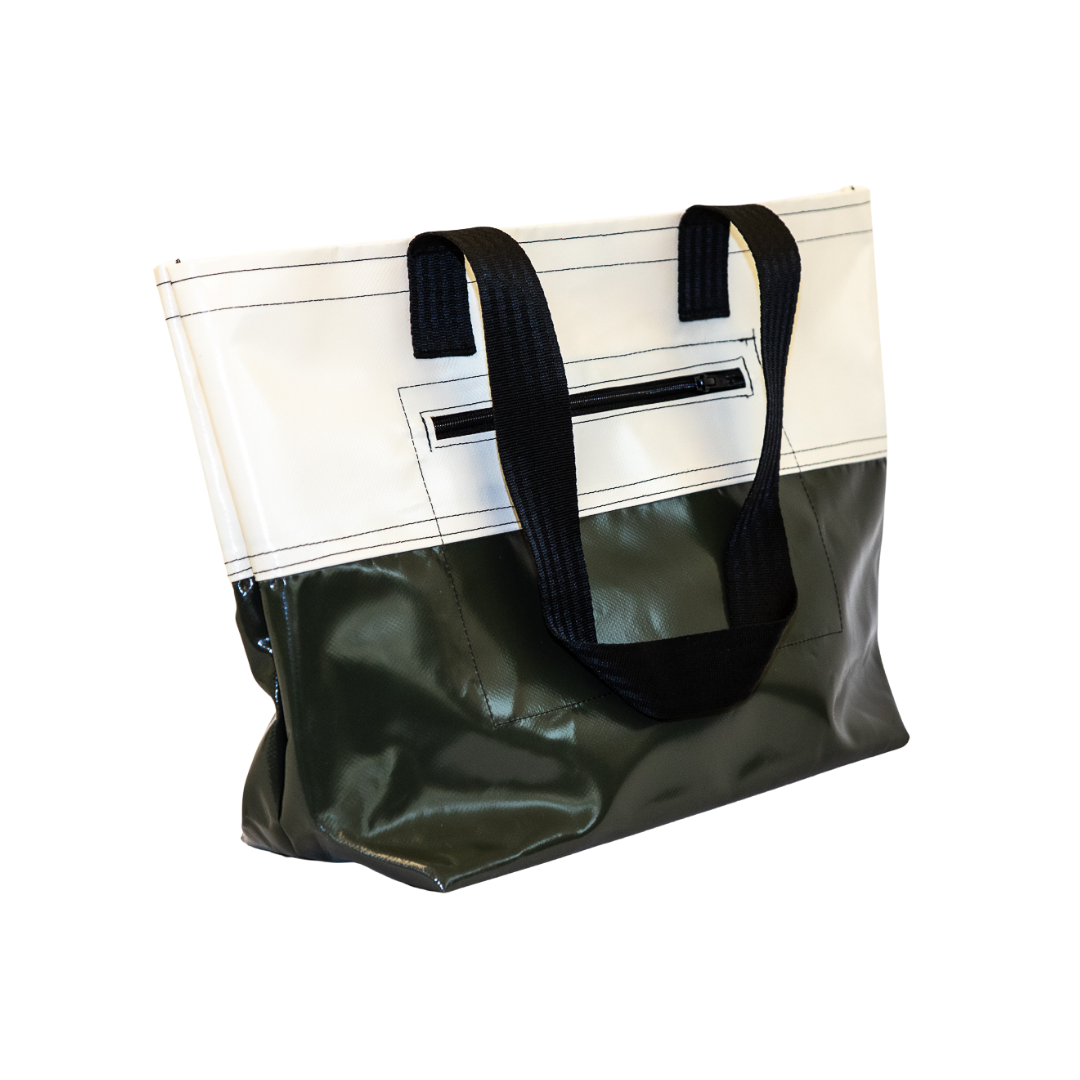 Shopper Josephine – Weiß/Oliv