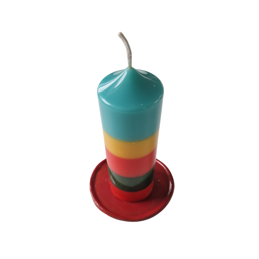 Tonuntersetzer rot mit Kerze in 5 Farben