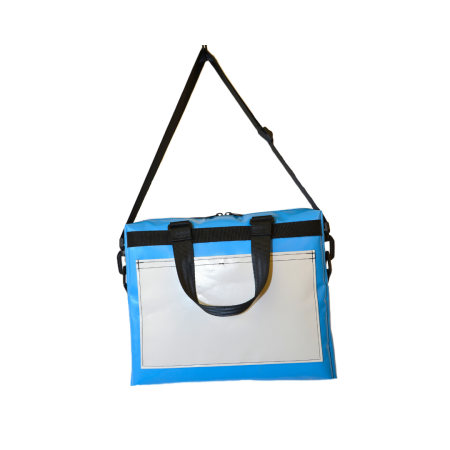 Laptoptasche in Hellblau-Weiß