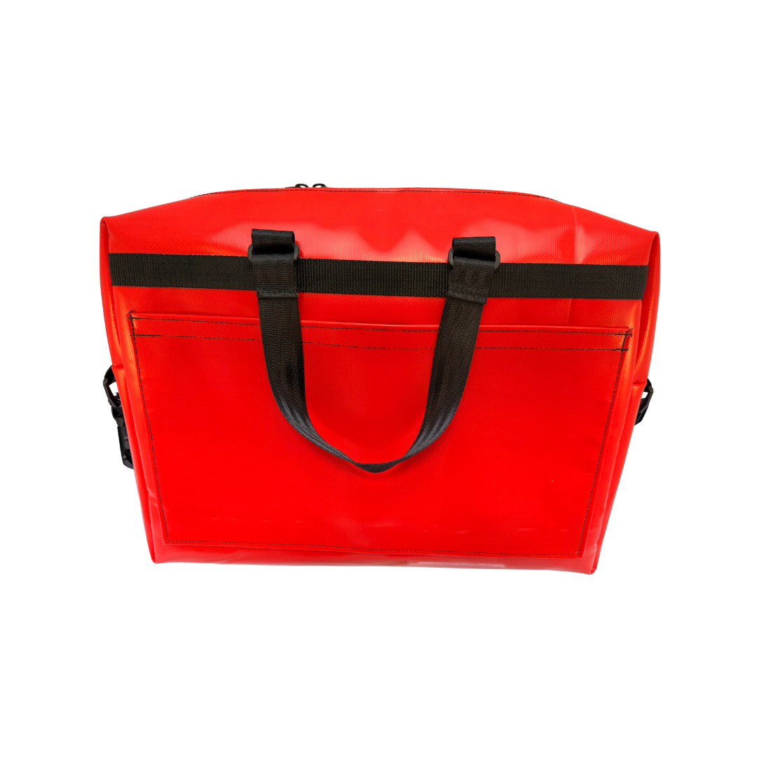 Laptoptasche in Rot mit Aufdruck "Häfn Werk" (gepolstert) – Bild 2