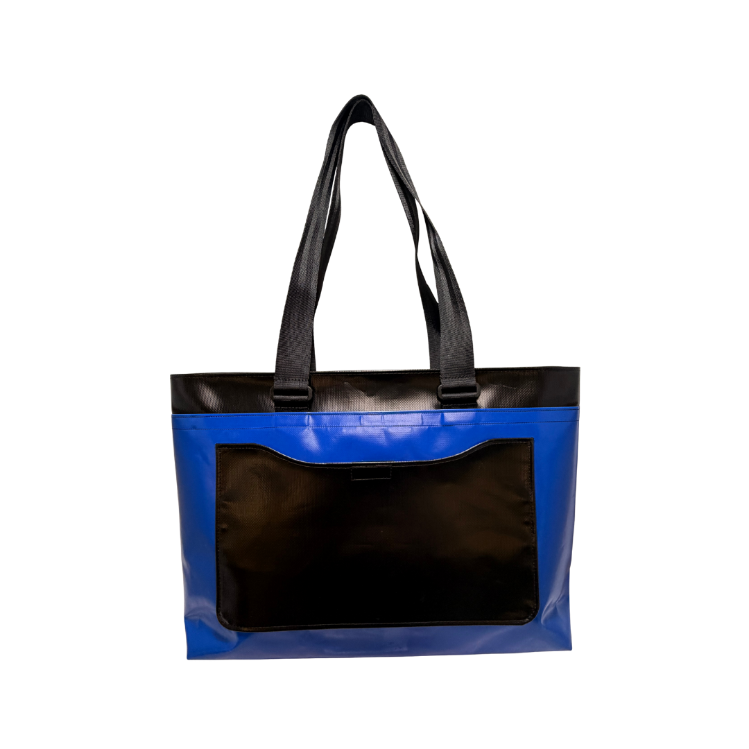 Shopper "Pauline" in Blau-Schwarz mit Aufdruck "Häfn Werk" – Bild 2